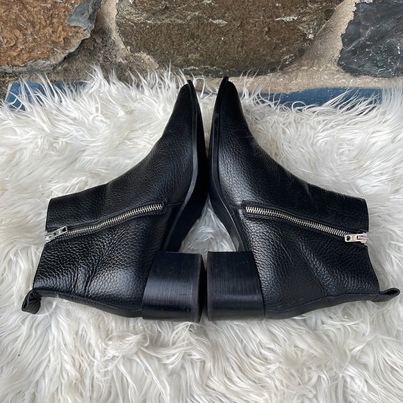 Everlane The Boss Boot Pebbled Black Italian Leather Block Heel size 8.5 - Picture 10 of 13